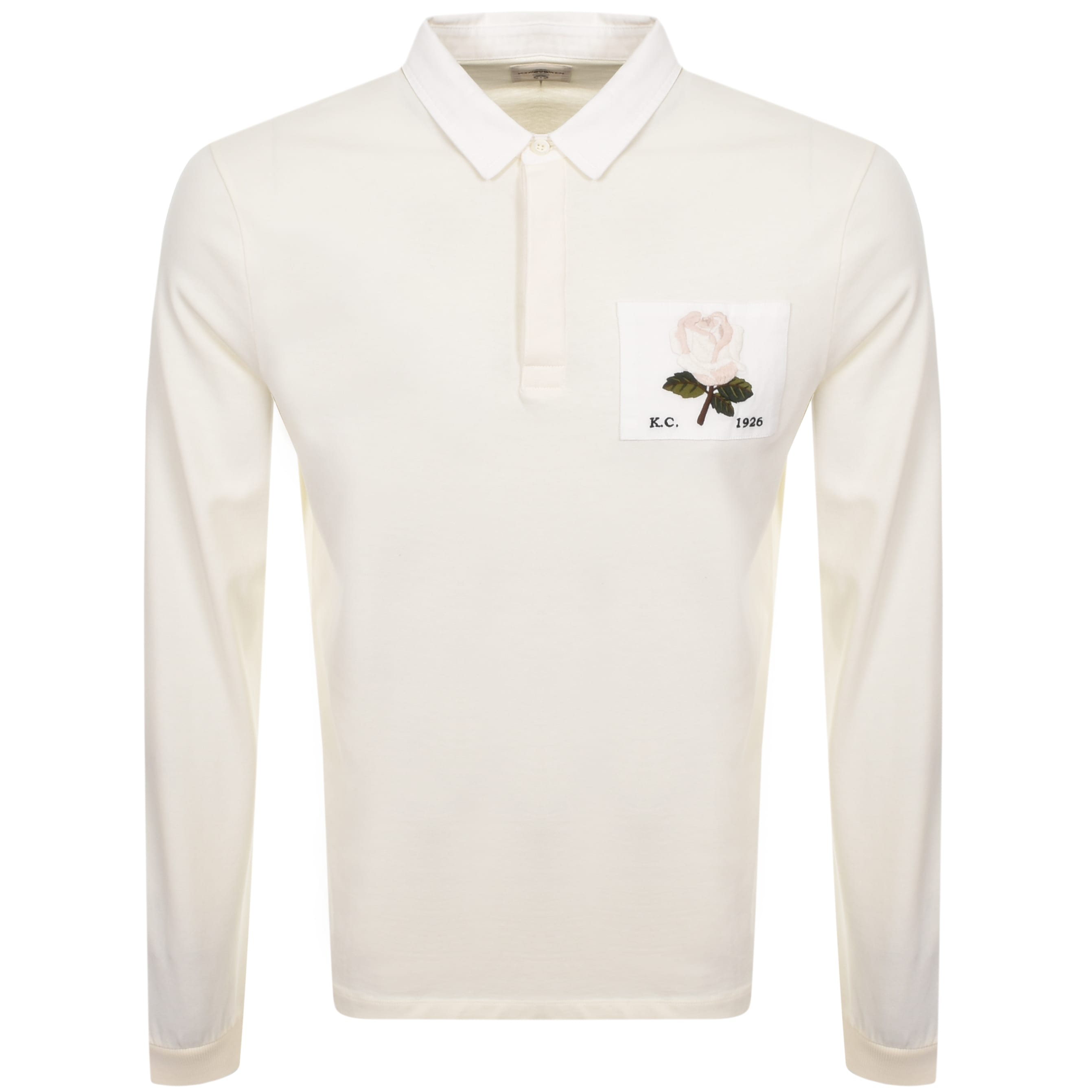 Alternative Image for ProductKent And Curwen Rugby Long Sleeved Polo Cream1